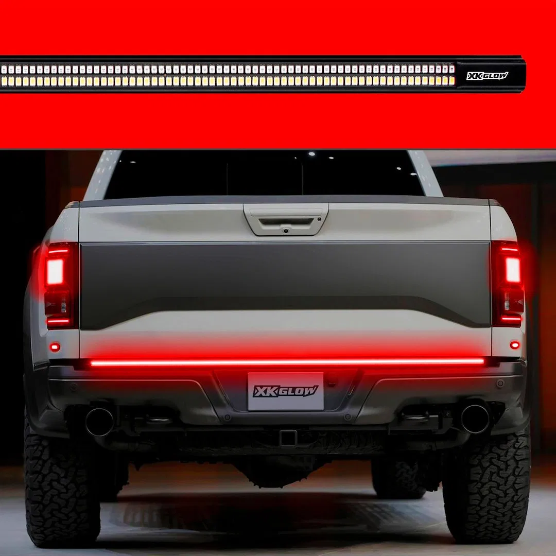 XK041023 – XK GLOW Tailgate Light - LED, 60 Inch Rigid Light Bar Clear Lens White Reverse/ Red Running/ Red Brake LED...